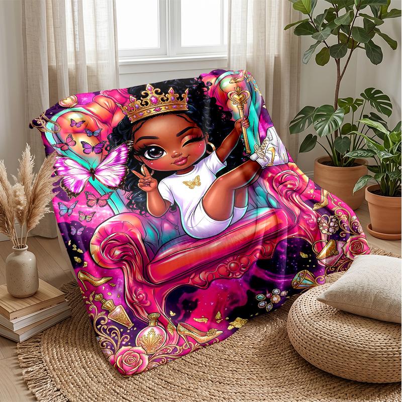 Royal Fantasy Throne Theme Blanket Lightweight Warm Flannel Blanket Decorative Throw Blanket for Home Decoration