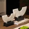 Imitate Jade Marble Semi-circular Ornaments Desk Decoration Natural Stone Sculpture Creative Crafts Room Aesthetic Decor