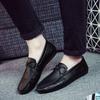 Black Breathable Man Casual Shoe Slip-on 2025 Trend Pu Elegant Classic Original Social Retro New In Common Leather Shoes for Men