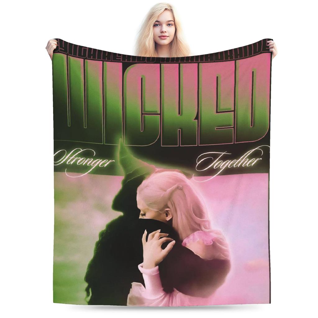 W-Wicked 2 Muzikale Film Glinda Elphaba Deken Zacht Nieuwigheid Pluche Plaid Deken Voor Jongen Meisje Bank Stoel Cover