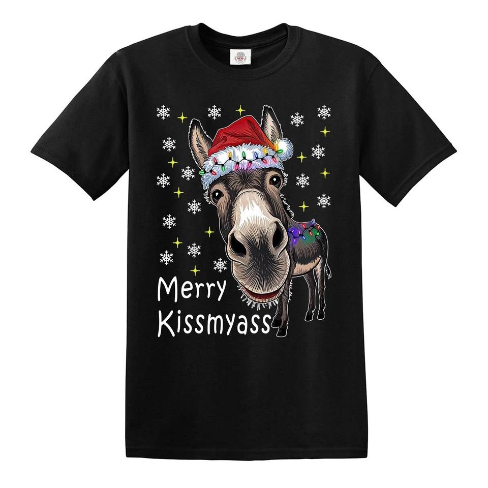 MERRY KISSMYASS DUNKY | Christmas Funny Gift | Men's Xmas Tshirt Joke Tee Top