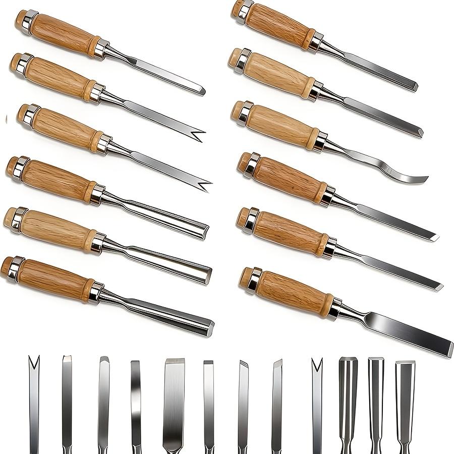 Wood Carving Tool Set 12 A Chisel with a Canvas Case  Woodworking Chisel  Woodworking Tools and Accessories Wood Carving Chisel Sharp Steel Blade