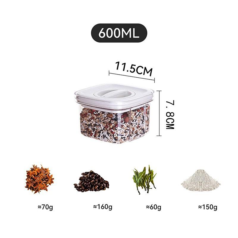 Transparent Household Knob Sealed Jar for Snack Storage with Fresh-Keeping Lid Plastic Kitchen Storage Box