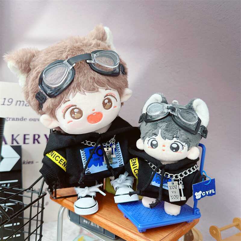 Cute Idol Doll Clothes, Flying Protective Goggles Set, Plush Doll Clothes, DIY Changing Clothes, Games for Girls, 10 Cm, 20cm