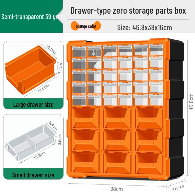 Drawer Parts Box with Compartments - Hardware & Tool Storage for Screws & Electronics