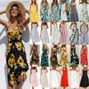 Stylish Boho Women's Summer Beach Midi Dress With Strappy Design And Button Pockets