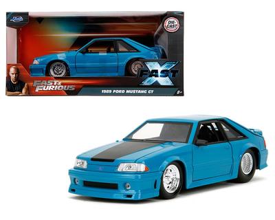 Jada Toys Fast and Furious Ford Mustang GT 1989, Blau, Fast and Furious Mini Car 34922, 1/24 [Artikel]