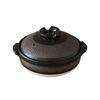 Minosarara Heat-Resistant Black Striped Deep Clay Pot (8-inch, for 2-3 People)