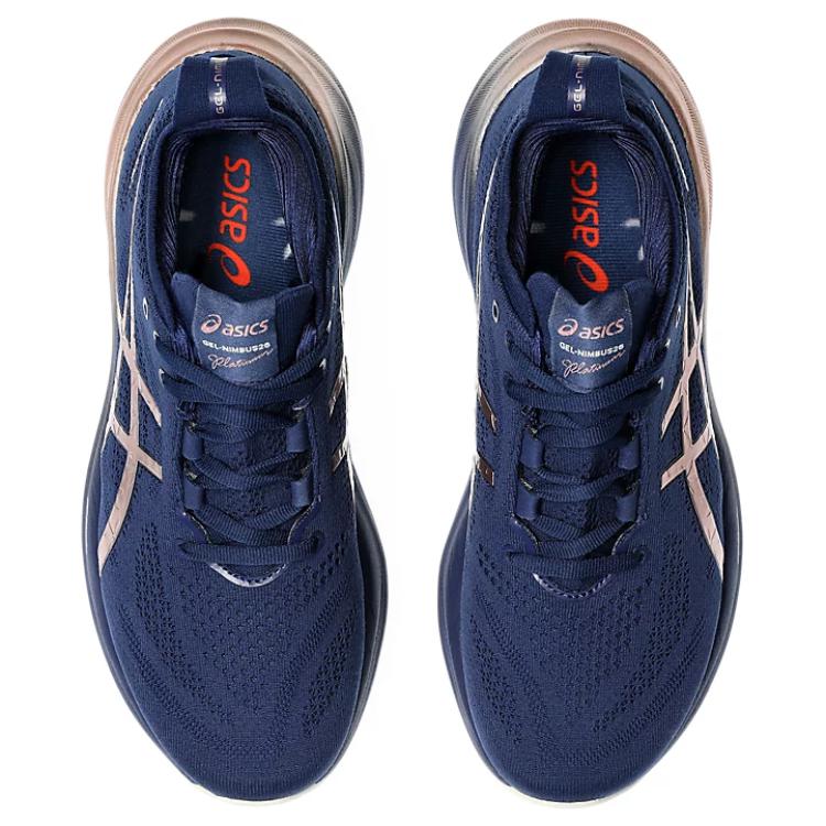 Asics Gel Nimbus 26 Platinum Modrá Expanze Růžové Zlato Dámské Tenisky 1012B740-400