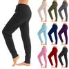 Women Winter Soild Color Pants Full Length Long Trousers Sports Pants