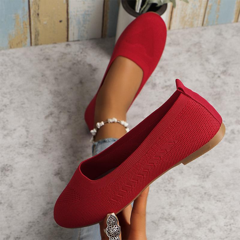Plus Size 44 Women's Shoes Spring/Autumn 2024 New Shallow Mouth Beans Shoes Mesh Breathable Comfortable Round Head Flat Shoes