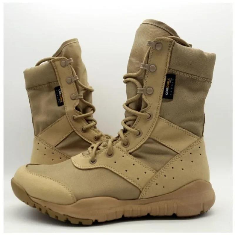 Men's Work Shoes Light MenAnkle Boots Lace Up Boot Fashion Mesh Motorcycle Boots