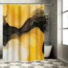 Luxury Style Gold Black Abstract Printed Shower Curtain For Bathroom Decor 72X84 Inches