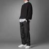 adidas Originals Trefoil Solid Loose Casual Crew Neck Sweatshirt Men Tops Black HD2242