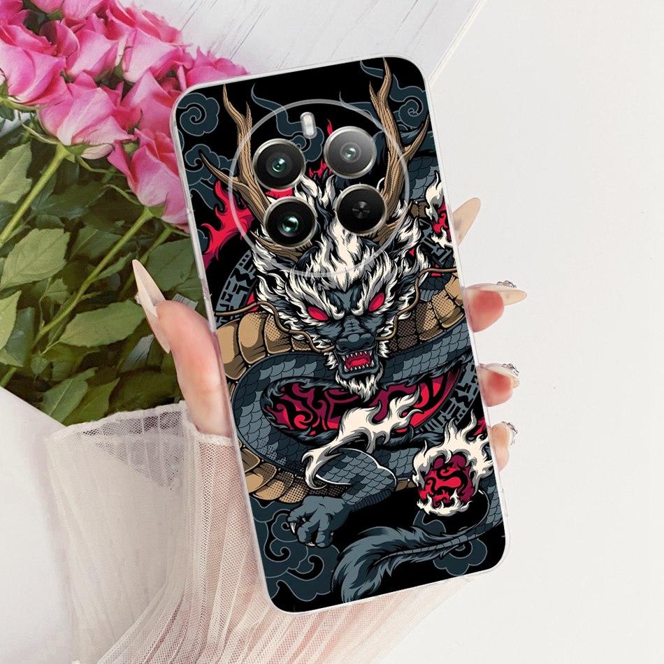 For Realme 12+ 12X 12 5G Cool Dragon Tiger Pattern Phone Case For Realme12 5G 12 Plus 12X 12Plus Soft Silicone TPU Cases