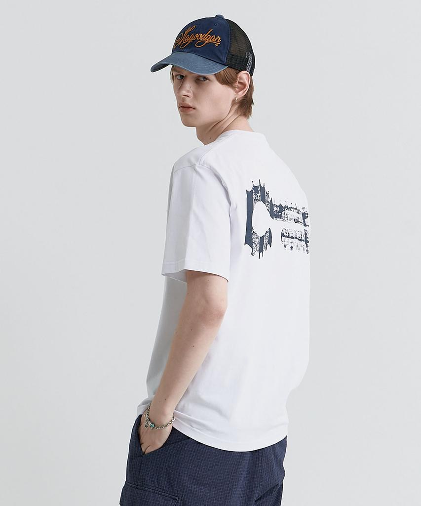 MAGOODGAN Swagver 3593 Buttonhole Semi-Overfit Off-White Short Sleeve Tee