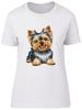 Playful Yorkshire Terrier Pet Dog Womens T-Shirt Ladies Gift Tee