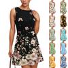 Women's Summer Dress Casual Sleeveless Round Neck Floral Print Vest Sundress