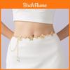 Vintage Carved Pendant Tassel Waist Belt With Adjustable Double Chain For Women