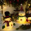 Cartoon Glowing Snowman Figurine Snowflake with Top Hat Christmas Snowman Doll Toys Kawaii Cute Christmas Decoration