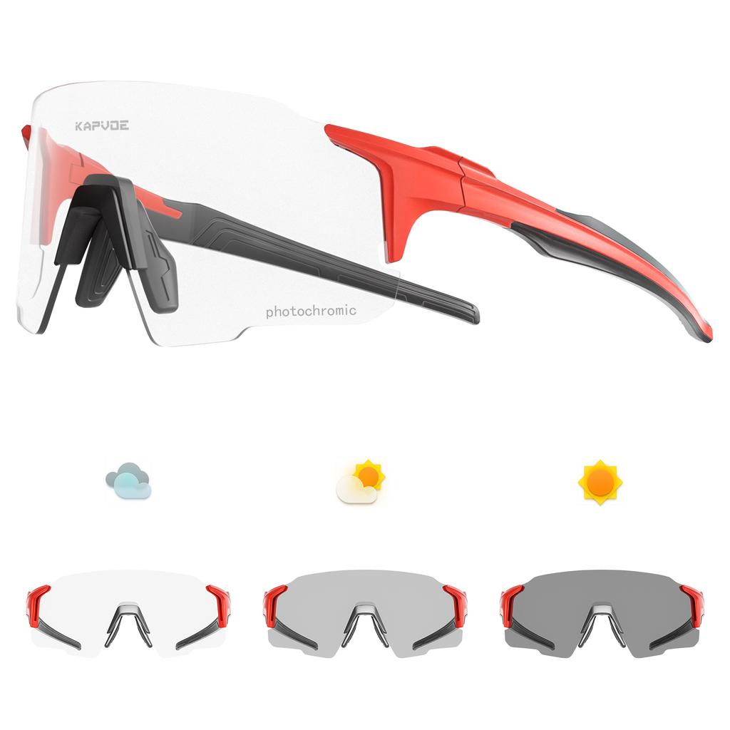 Kapvoe Photochromic Cycling Glasses UV400 MTB Sunglasses for Men Women Outdoor Sports Bike Eyewear Gafas Ciclismo
