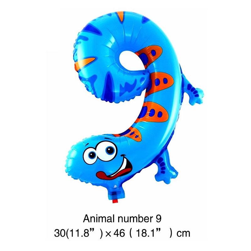 1Pcs 16 Inch Animal Number Foil Inflatable Balloons Kids Party Birthday Decoration Air Balloon