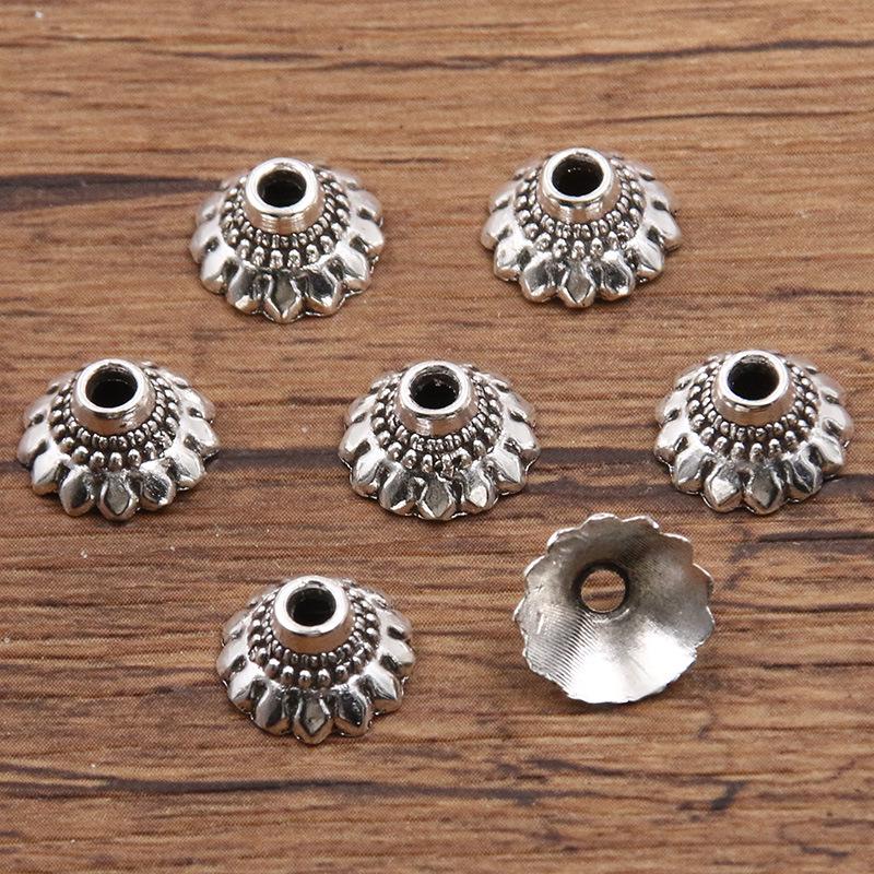 Antique Silver Flower Spacer Beads: Multi-Style, Hollow Design for DIY Bracelets & Necklaces