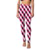 European & American Striped Plaid Print Slimming Nine-Point Plus Size Leggings