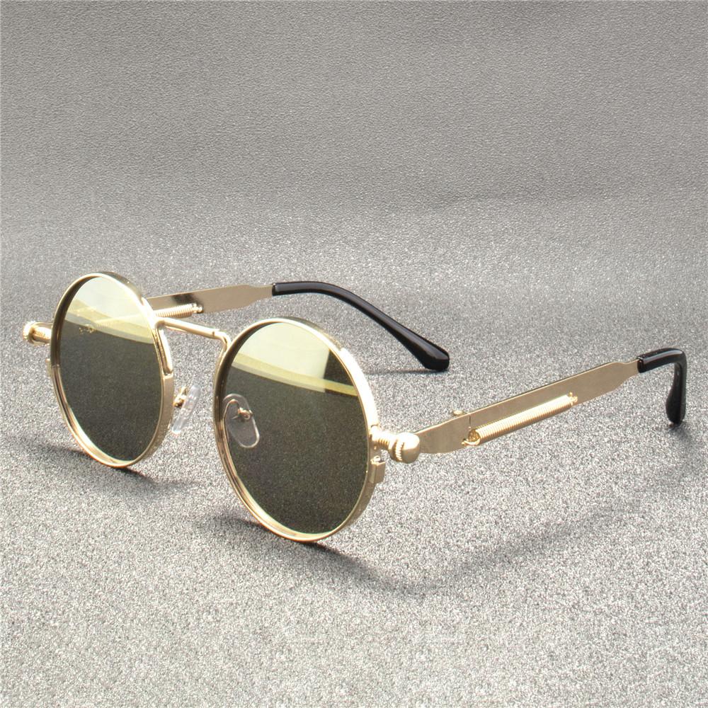 3 STÜCK Vintage Punk Stil Sonnenbrille Herren Retro Runde Metallrahmen Damen Sonnenbrille Mode Brille mujer