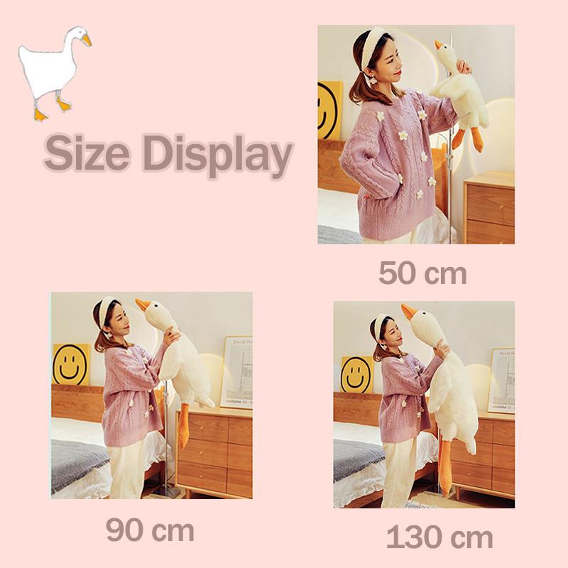 50-190 cm Roztomilá chlupatá velká bílá plyšová hračka s husou Kawaii Polštář na spaní obří kachna Měkké vycpané zvíře Panenka Dárek pro děti