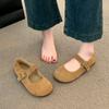 Nuovo Stile Scarpe Basse con Bocca Larga Suola Piatta Scarpa Singola per Donna Suola Morbida Scarpe Fagiolino Punta Tonda Scarpe Mary Jane Retrò Zapatos Mujer