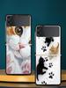 Cute Cat Hard PC Phone Case For Samsung Galaxy Z Flip 7 6 5 4 Black Cover For Galaxy Z Flip 3 Foldable Fundas Shell Capas Bags