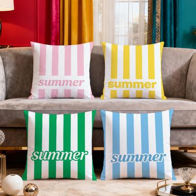 Stripe Summer Art Funny Cushion Cover Soft Pillowcase for Sofa Living Room Home Decor Protective Covers Party Hogar Pillow Cover