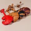 Handmade Leather Croissant Women's Bag Charm Keychain - Cute Food Backpack Pendant Couple Friend Jewelry Gift