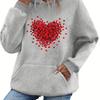 Dames Herfst en Winter Warm en Los Casual Hartvormig Bedrukt Velours Lange Mouw Hoodie