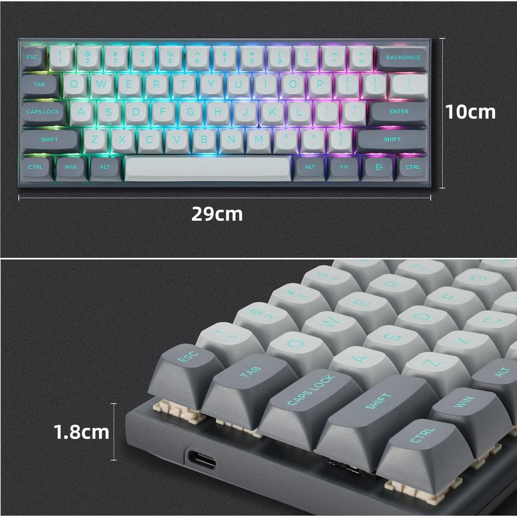 eElement Esport Gaming Keyboard Rapid Trigger Magnetic Key Switch Mechanical Keyboard Adjustable Actuation Compact Design 61 Keys PBT Keycaps RGB