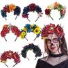 Skeleton Simulation Flower Headband Rose Flower Skull Hair Hoop Fashion Halloween Hair Band Party