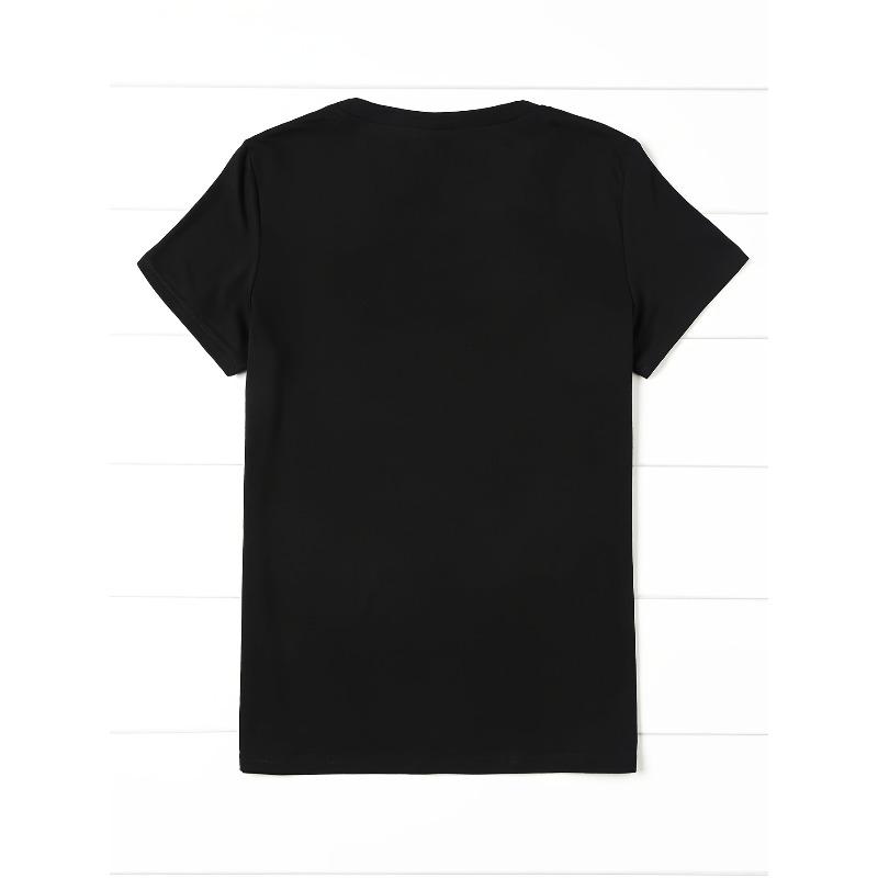 Women Sunflower Letter Print T-Shirt Crew Neck Short Sleeve Spring Summer Casual Top