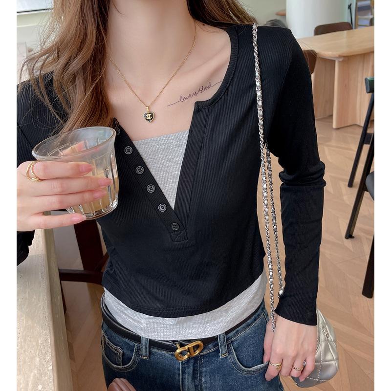 Women's Autumn and Winter Casual Long-sleeved Base Top