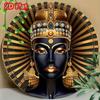 Egyptische Koningin Rond Metalen Wandkunst Klassiek Huisdecor Woonkamer Aluminium