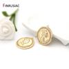 2025 New Gold Plated Pave Setting Zircon Round Queen Coin Pendant Charm DIY Making Bracelets Necklaces Pendants Accessories