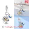 Moon Stars Planets Shining Zircon Bead Charms Pendant Compatible With Women Diy copper Charm Bead Charms Jewellery Authentic Bracelets Fine Delicate G