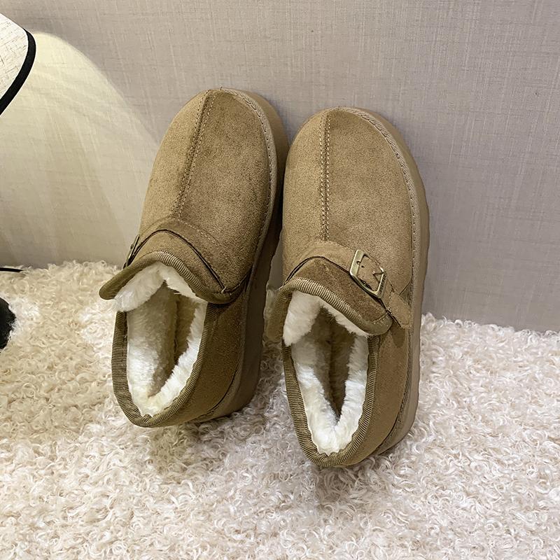 Women's Fashion Plus Size Snow Boots New Style Thick Sole Winter Warm Thickened Cotton Shoes Versatile Commuting Slip-On Shoes