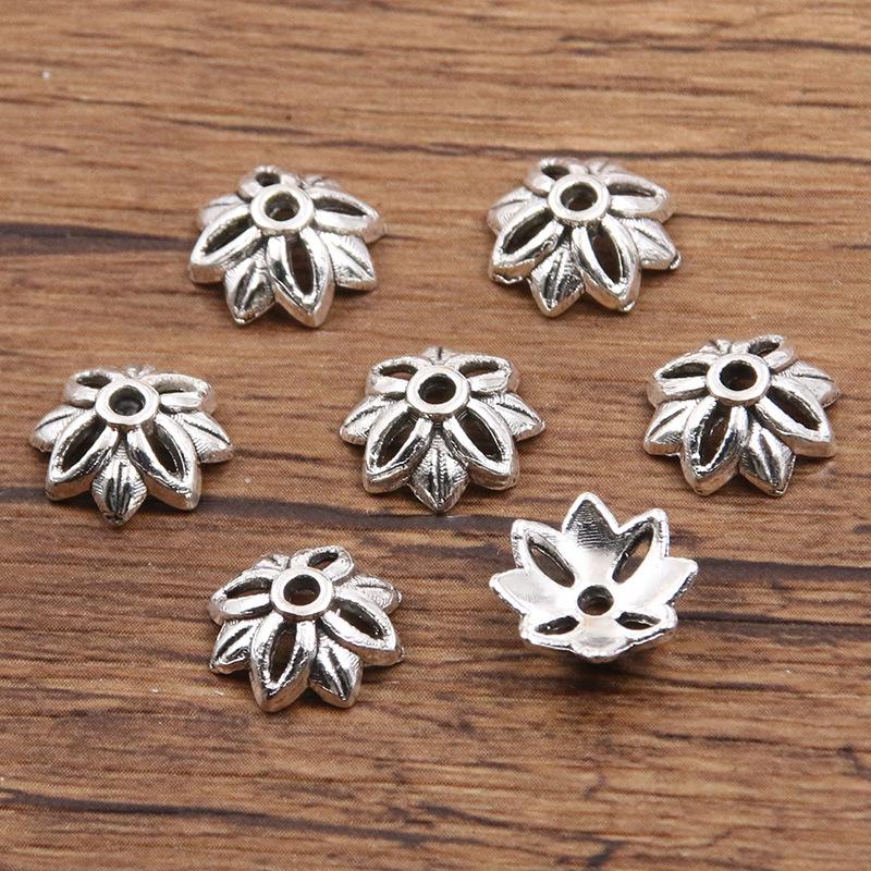 Antique Silver Flower Spacer Beads: Multi-Style, Hollow Design for DIY Bracelets & Necklaces