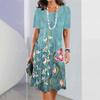 New Women's Dresses Floral 3D Print Elegant Casual Short Sleeve DressesY2k Fashion Plus Size Vintage Dresses