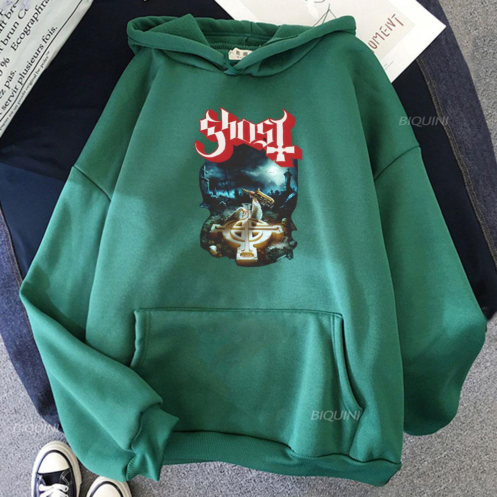 Vêtements Homme Ghost Rite Here Rite Now Sweat-shirts à Capuche Streetwear Manches Longues Hiver à Capuche Style Rock Graphique