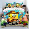 3PC Cartoon SpongeBob Printed Bedding Set for Kids Boys Girls New 3d Printed Bed Cover  Duvet Cover Pillow Case Bedroom Decor