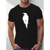 Men's Casual Geometric Crow Print T-Shirt, Short Sleeve, Round Neck, Regular Fit,Summer Top for Adults