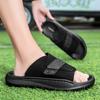 Men's Slippers Leather Summer Outside Sandals Beach Slippers Anti-slip Casual Slide Mens Shoes Mens Slip On Shoes Big Size 38-45