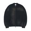 Knit Zip Up Spray Dyeing Black